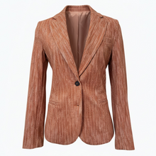 Load image into Gallery viewer, GoodMatch Cotton Stretch Blazer Burnt Orange Herringbone
