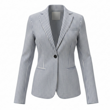Load image into Gallery viewer, GoodMatch Cotton Stretch Blazer Navy Pin Stripe

