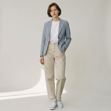 Load image into Gallery viewer, GoodMatch Cotton Stretch Blazer Navy Pin Stripe
