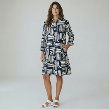 Load image into Gallery viewer, E&amp;F A-Line Shirt Dress Nautical
