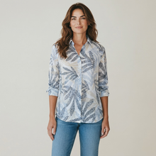 Load image into Gallery viewer, VLTS Cotton Shirt w/Palm Leaf Dot Print

