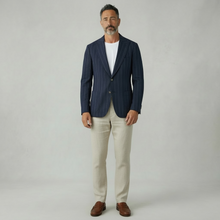 Load image into Gallery viewer, Ketroy Wool Seersucker Navy Pinstripe Sportcoat
