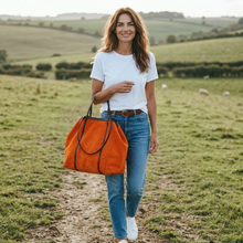 Load image into Gallery viewer, Gava Milano Alma Large Suede Shoulder Bag
