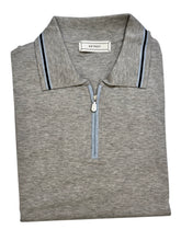 Load image into Gallery viewer, Ketroy Cotton/Silk 1/4 Zip Polo Shirt - Grey
