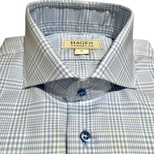 Load image into Gallery viewer, Hagen Cotton Twill Sport Shirt - Light Blue Glen Plaid
