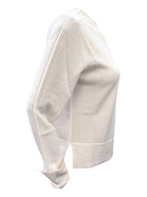Load image into Gallery viewer, Scaglione Cotton V-Neck Sweater w/Eyelet Cream
