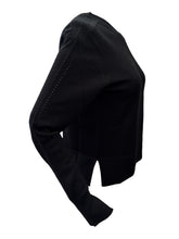 Load image into Gallery viewer, Scaglione Cotton V-Neck Sweater w/Eyelet Black
