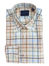Load image into Gallery viewer, Calder Shirt Luxe Poplin Exploded Plaid Avocado
