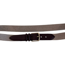 Load image into Gallery viewer, Armeria Meschieri Heavy Stretch Belt w/Leather Tabs Beige
