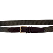 Load image into Gallery viewer, Armeria Meschieri Heavy Stretch Belt w/Leather Tabs Olive
