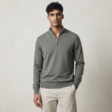 Load image into Gallery viewer, Gran Sasso 1/4 Zip Merino Wool Sweater Sage

