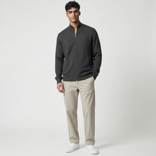 Load image into Gallery viewer, Gran Sasso Full Zip Popcorn Stitch Sweater Loden Green
