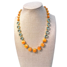 Load image into Gallery viewer, Bounkit Riviere Necklace of Graduated Spiny Oysters and Blue Quartz
