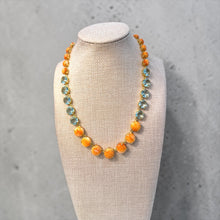 Load image into Gallery viewer, Bounkit Riviere Necklace of Graduated Spiny Oysters and Blue Quartz
