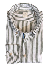 Load image into Gallery viewer, GMF Linen Stripe Shirt Green and White
