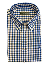 Load image into Gallery viewer, T&amp;V Classic BD Shirt Blue and Olive Gingham
