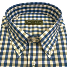 Load image into Gallery viewer, T&amp;V Classic BD Shirt Blue and Olive Gingham
