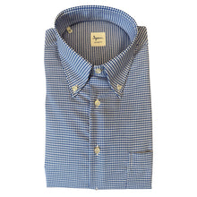 Load image into Gallery viewer, Ingram Classic BD Shirt Blue and White Houndstooth
