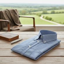 Load image into Gallery viewer, Ingram Classic BD Shirt Blue and White Houndstooth
