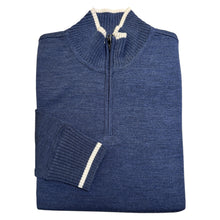 Load image into Gallery viewer, Paul &amp; Shark 1/4 Zip Sweater Blue w/White Trim
