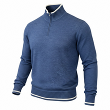 Load image into Gallery viewer, Paul &amp; Shark 1/4 Zip Sweater Blue w/White Trim
