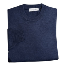 Load image into Gallery viewer, Gran Sasso Classic Wool Crew Neck Sweater Deep Indigo
