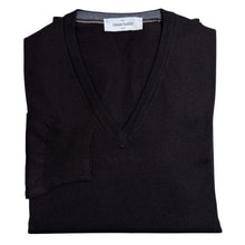 Load image into Gallery viewer, Gran Sasso Classic Merino V Neck Chocolate Brown
