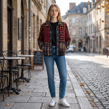 Load image into Gallery viewer, Aldo Martins Heavy Cardigan Jacket Abstract Houndstooth
