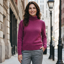 Load image into Gallery viewer, Scaglione Wool/Cashmere Blend Turtleneck Sweater Cranberry
