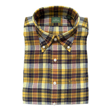Load image into Gallery viewer, Sid Mashburn BD Sport Shirt Mustard/Navy/Brown Madras
