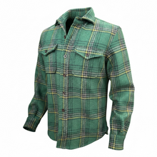Load image into Gallery viewer, Sid Mashburn CPO Shirt Green/Yellow/Oat Harris Tweed
