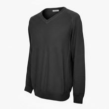 Load image into Gallery viewer, T&amp;V Merino Wool V-Neck Sweater Black
