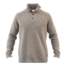 Load image into Gallery viewer, T&amp;V Wool Blend Button Mock Sweater - Coffee
