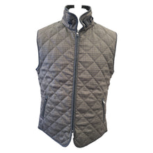 Load image into Gallery viewer, Waterville Theo Wool Houndstooth Quilted Vest Green/Gray
