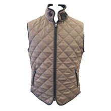 Load image into Gallery viewer, Waterville Theo Wool Houndstooth Quilted Vest Brown
