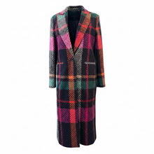 Load image into Gallery viewer, Vilagallo Multicolor Large Plaid Wool Blend Coat

