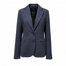 Load image into Gallery viewer, GoodMatch Stretch Blazer Navy/Blue Houndstooth
