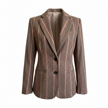 Load image into Gallery viewer, GoodMatch Stretch Blazer Brown Regimental Stripe
