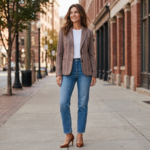Load image into Gallery viewer, GoodMatch Stretch Blazer Brown Regimental Stripe
