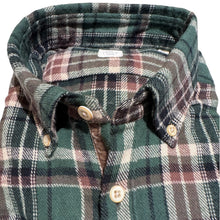 Load image into Gallery viewer, GMF 965 Cotton Flannel Shirt Green/Brown Plaid

