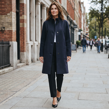 Load image into Gallery viewer, Rosso35 Boiled Wool Coat w/Knit Raglan Sleeves Navy
