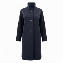 Load image into Gallery viewer, Rosso35 Boiled Wool Coat w/Knit Raglan Sleeves Navy
