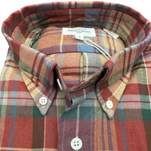 Load image into Gallery viewer, Hartford Cotton Flannel Shirt Copper/Brick Plaid
