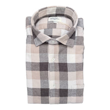 Load image into Gallery viewer, Hartford Cotton Flannel Shirt Camel/Brown Check
