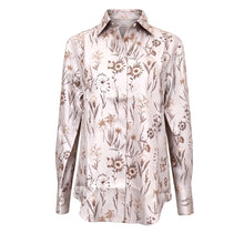 Load image into Gallery viewer, Amina Rubinacci Silk Shirt in Taupe Floral
