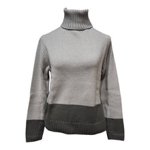 Load image into Gallery viewer, Base Color Block Turtleneck Sweater Gray/Forest
