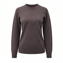 Load image into Gallery viewer, Arovescio Garment Dyed Merino Wool Crewneck Sweater Chocolate
