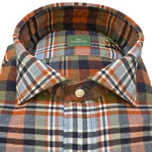 Load image into Gallery viewer, Sid Mashburn Spread Collar Flannel Shirt - Orange/Blue/Green Plaid
