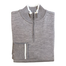 Load image into Gallery viewer, Paul &amp; Shark 1/4 Zip Sweater Taupe w/White Trim
