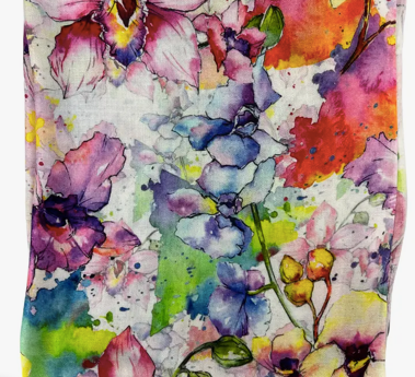 RI Watercolor Floral Scarf